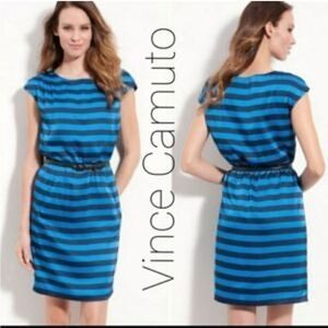 Vince Camuto blue striped dress